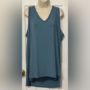 Kaileigh Teal Sleeveless Tank Top